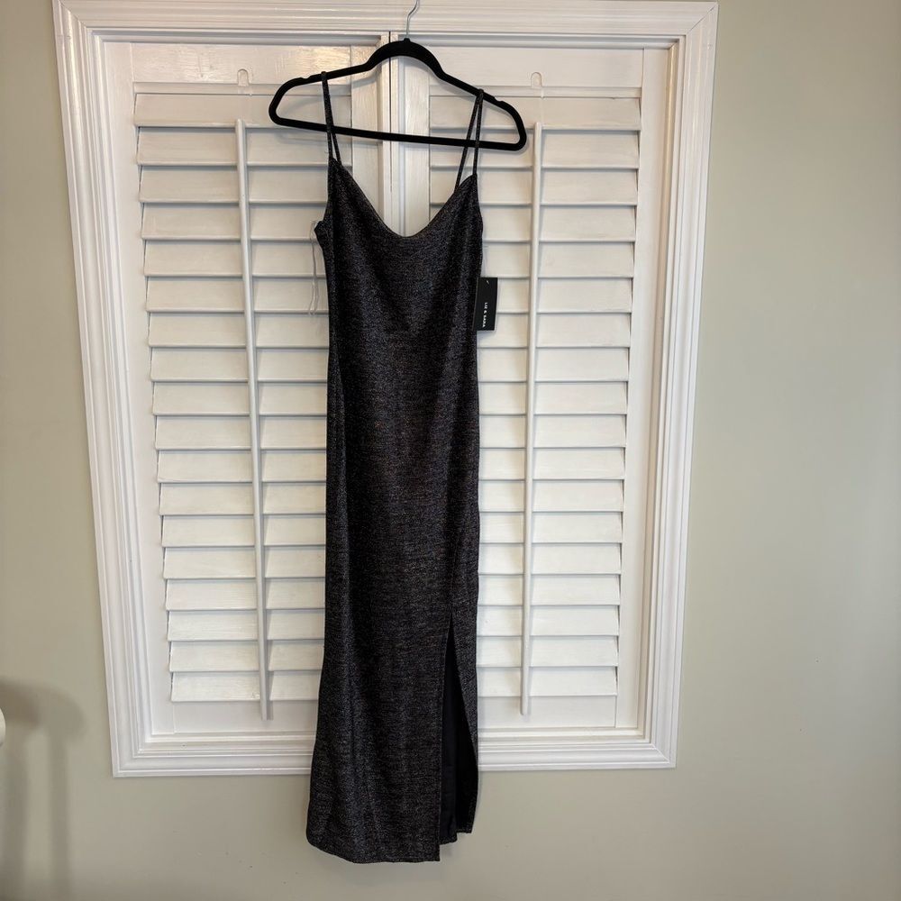 Liz & Sara Black‎ Shimmer Stitch Maxi Dress Size Large